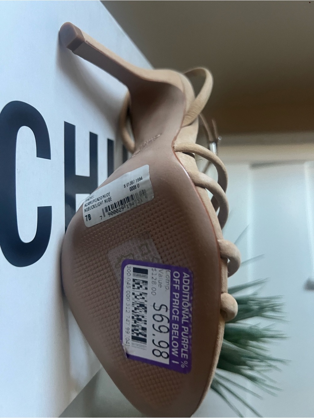 NWT: SCHUTZ Rachel Ankle‑Buckle High Heel Sandal in Nude -Size 7 - Picture 8 of 12